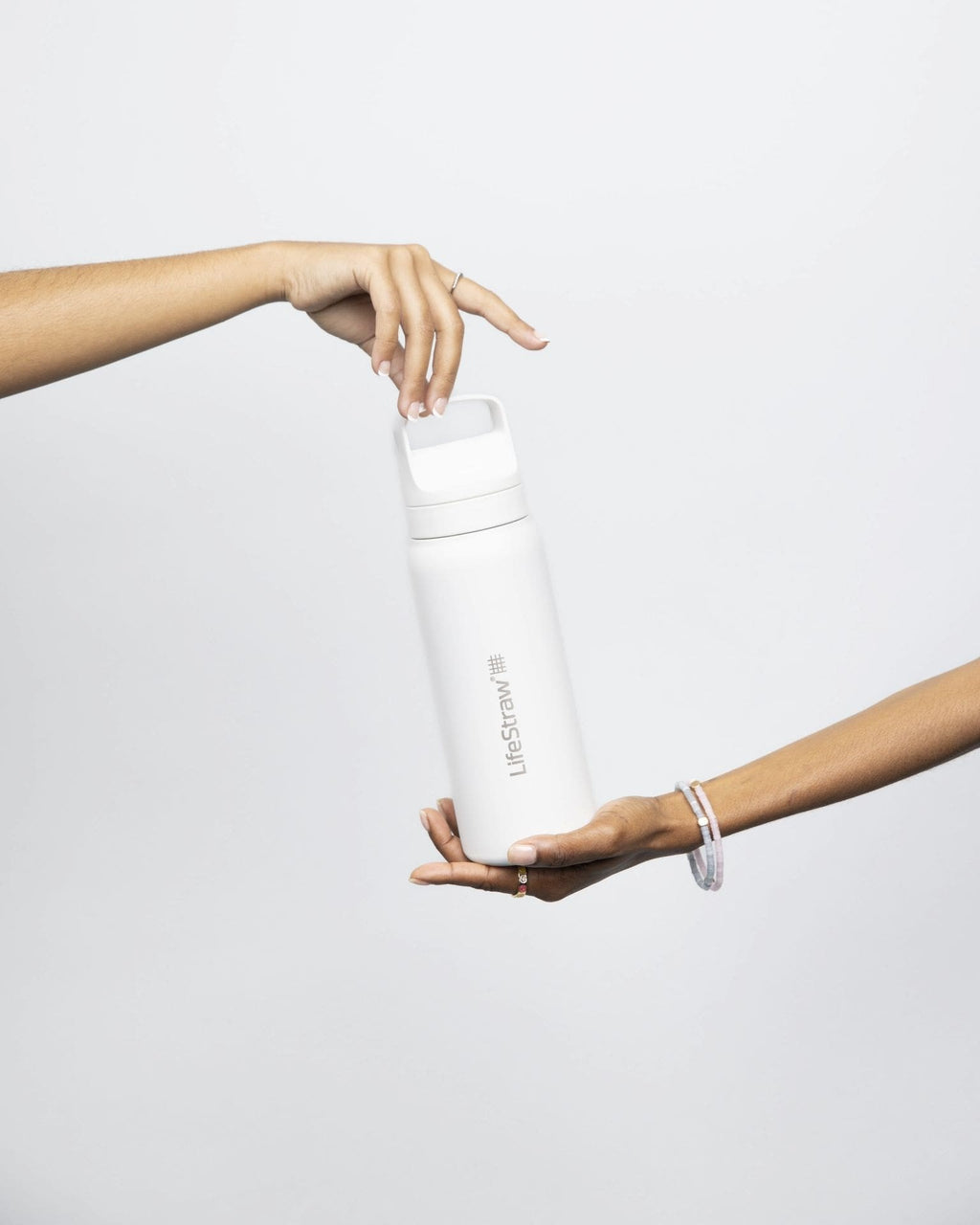 Ανοξείδωτο Παγούρι με Φίλτρο Νερού LifeStraw Go Steel 700ml Polar White | www.lightgear.gr