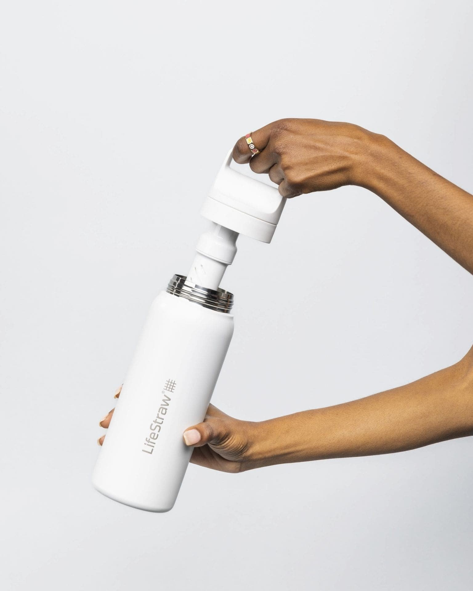 Ανοξείδωτο Παγούρι με Φίλτρο Νερού LifeStraw Go Steel 700ml Polar White | www.lightgear.gr
