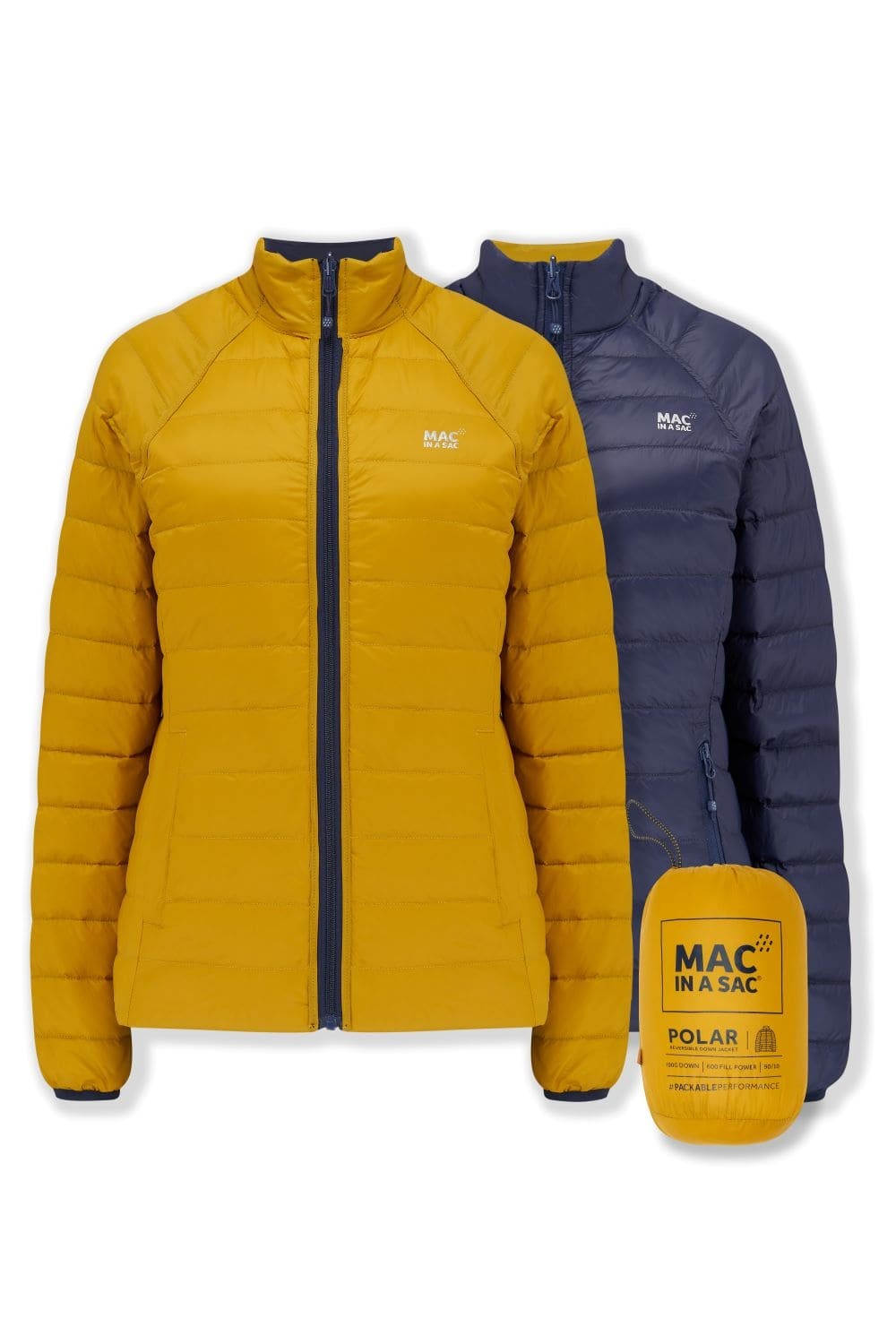 Γυναικείο Πουπουλένιο Μπουφάν Mac In A Sac Polar Reversible Μπλε/Κίτρινο | www.lightgear.gr