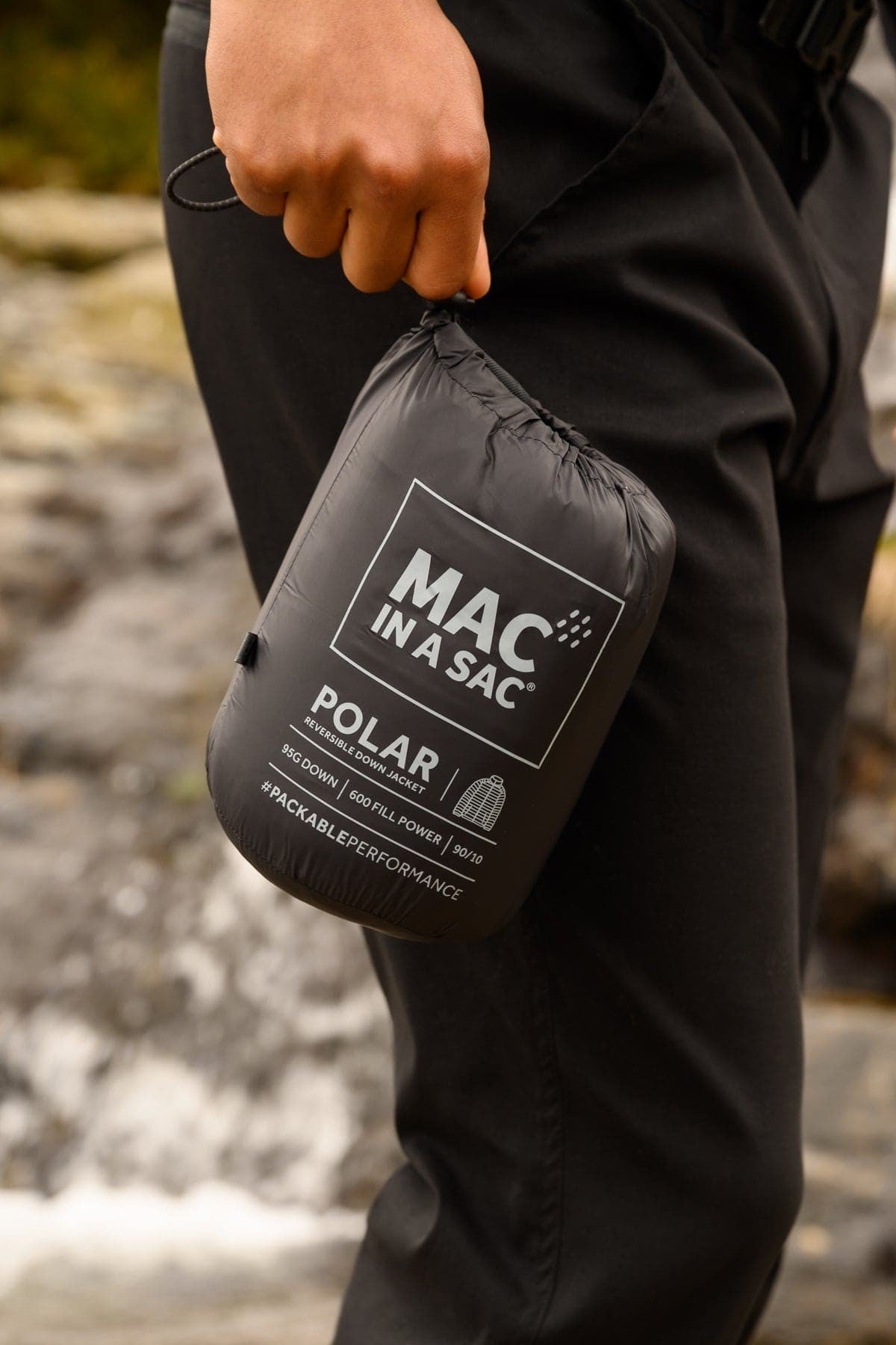 Ανδρικό Πουπουλένιο Μπουφάν Mac In A Sac Polar Reversible Μαύρο/Γκρι | www.lightgear.gr