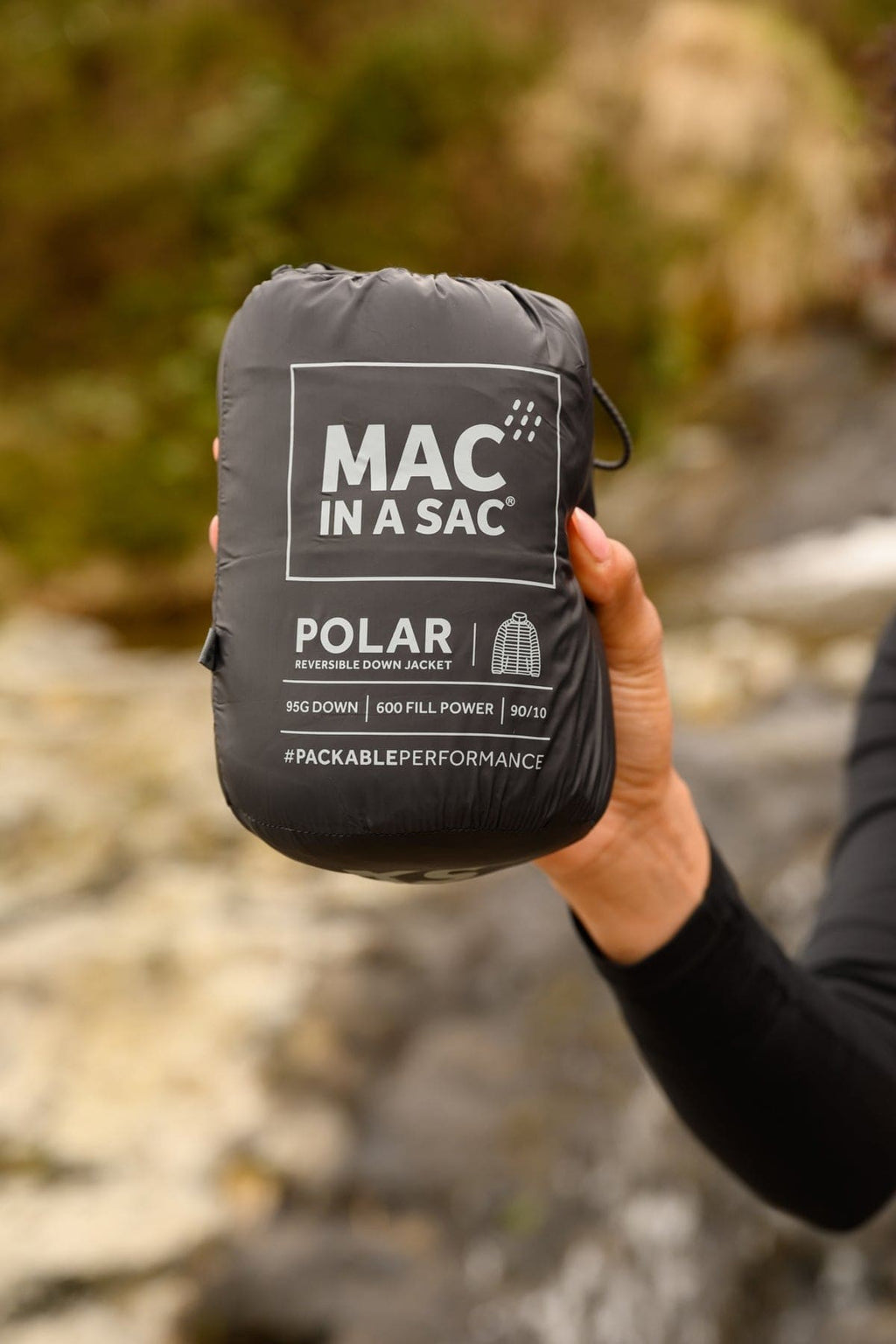 Γυναικείο Πουπουλένιο Μπουφάν Mac In A Sac Reversible Μαύρο/Γκρι | www.lightgear.gr