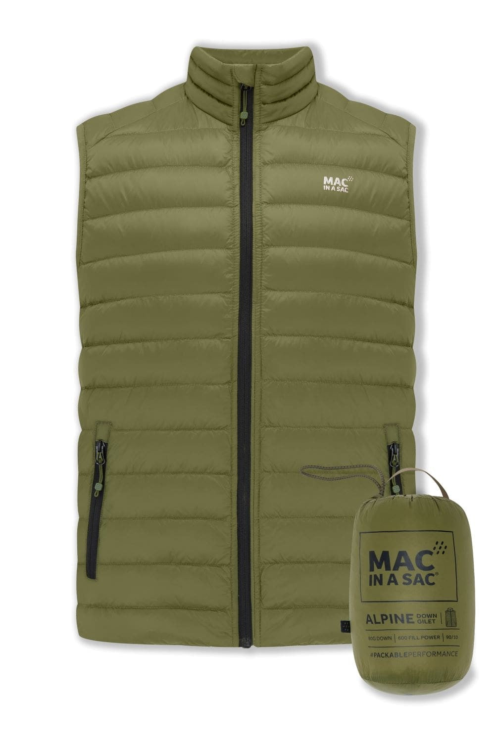 Ανδρικό Πουπουλένιο Γιλέκο Mac In A Sac Alpine Χακί | www.lightgear.gr