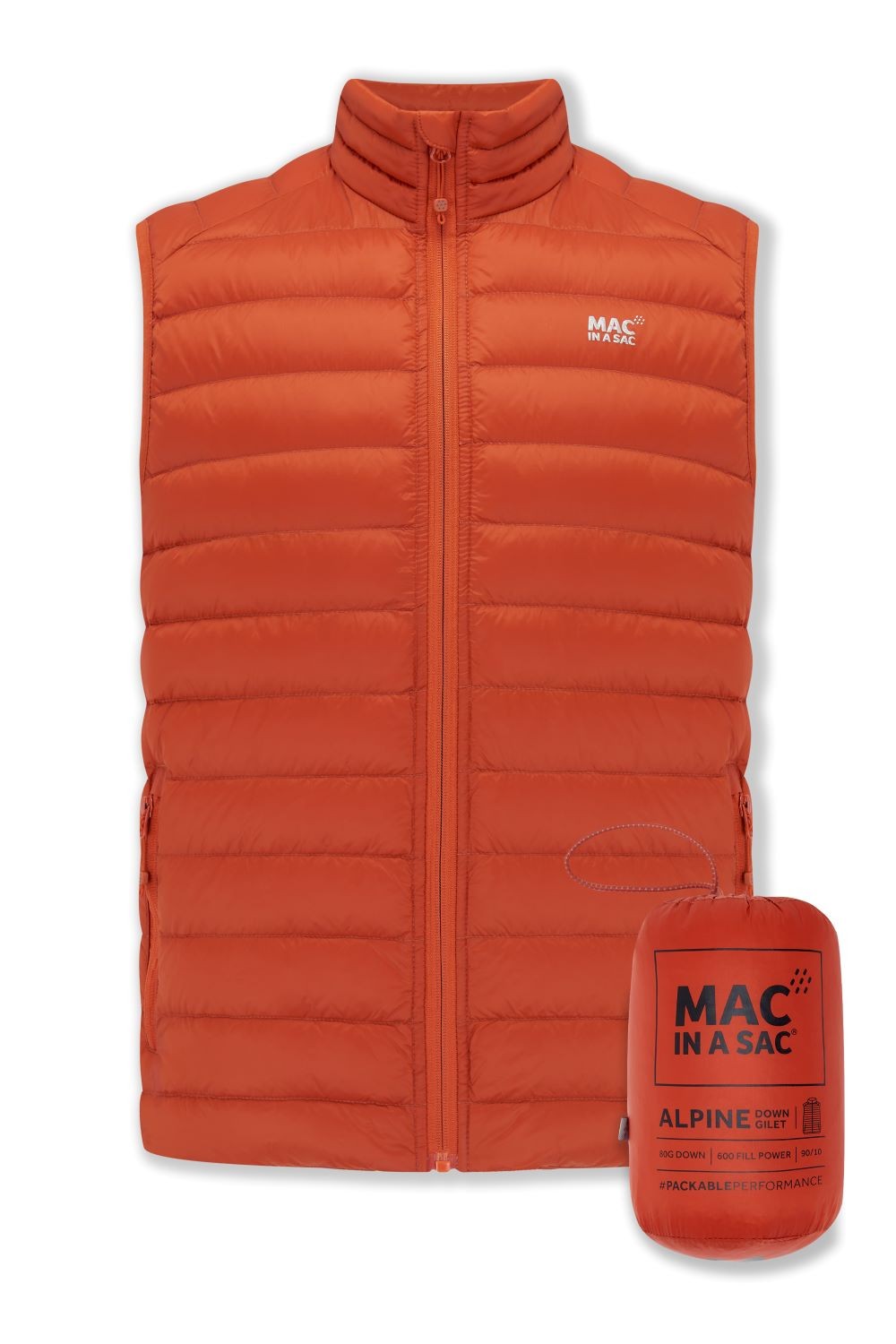 Ανδρικό Πουπουλένιο Γιλέκο Mac In A Sac Alpine Πορτοκαλί | www.lightgear.gr