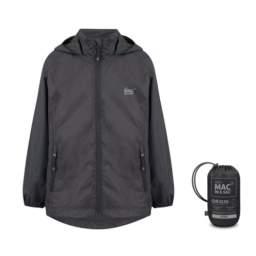 Αδιάβροχο Mac In A Sac Origin Για Παιδιά Μαύρο | www.lightgear.gr