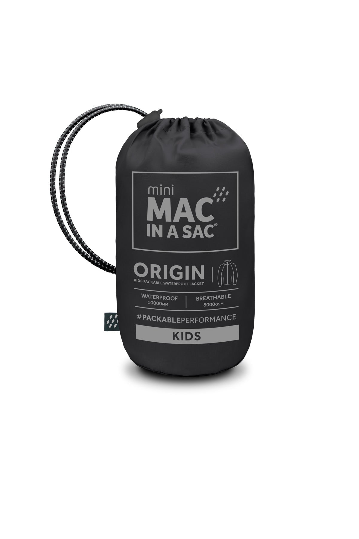 Αδιάβροχο Mac In A Sac Origin Για Παιδιά Μαύρο | www.lightgear.gr