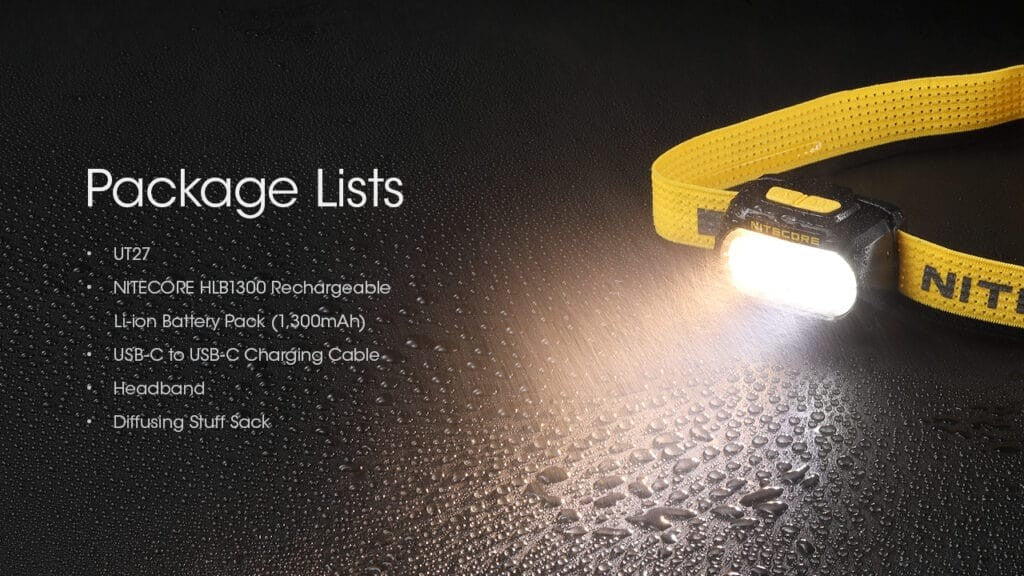 Φακός Κεφαλής Led Nitecore UT27 Pro Black + 2xHBL1300 | www.lightgear.gr