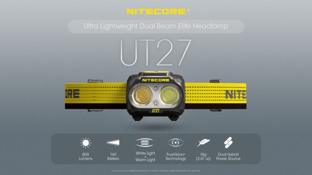 Φακός Κεφαλής Led Nitecore UT27 Pro Black + 2xHBL1300 | www.lightgear.gr