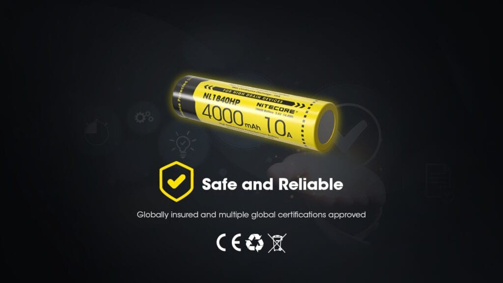 Επαναφορτιζόμενη Μπαταρία Nitecore NL1840HP 4000mAh 3,6V 10Α | www.lightgear.gr