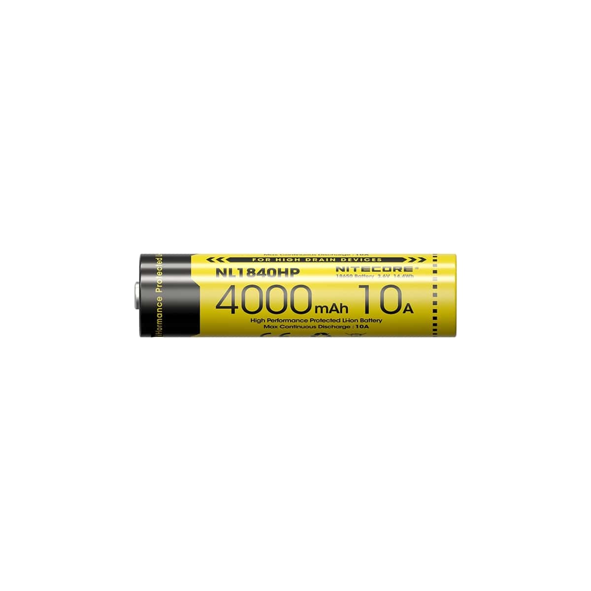 Επαναφορτιζόμενη Μπαταρία Nitecore NL1840HP 4000mAh 3,6V 10Α | www.lightgear.gr
