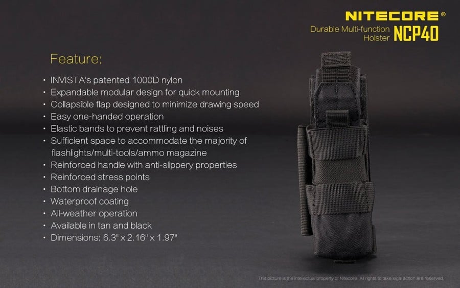 Θήκη Φακού Nitecore NCP40 Black | www.lightgear.gr
