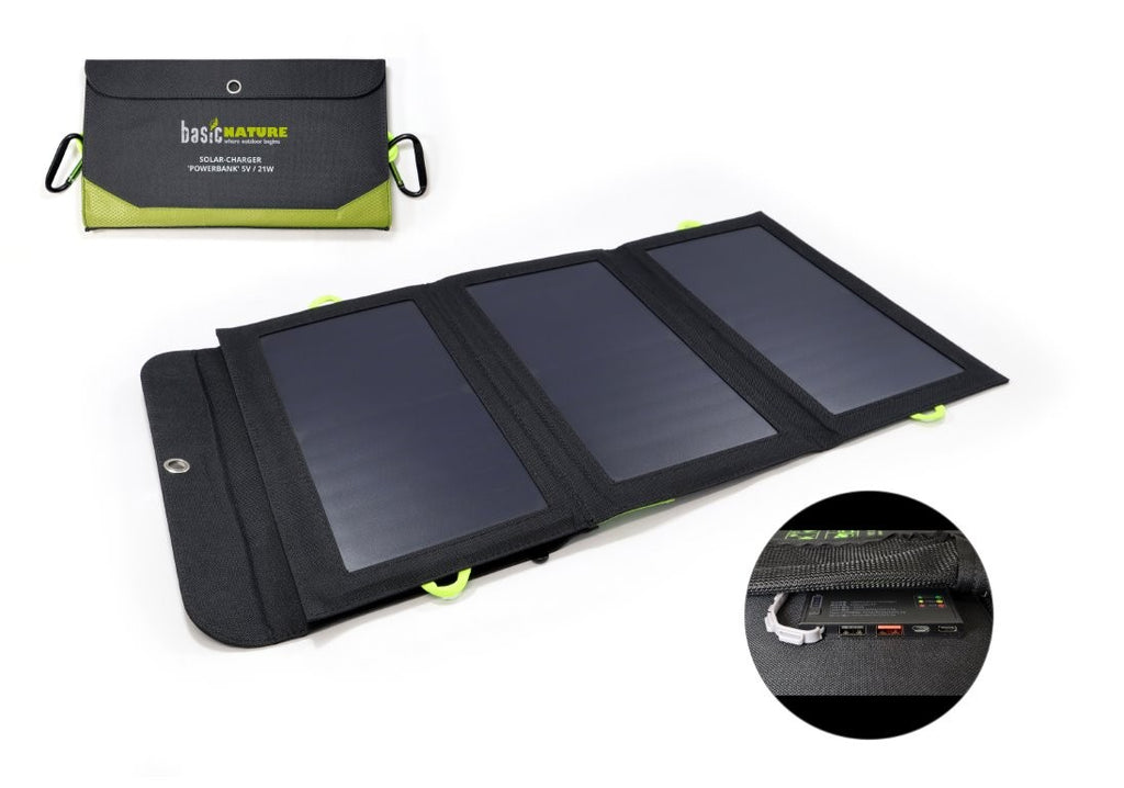 Αναδιπλούμενο Φωτοβολταϊκό Πάνελ Powerbank 5V/21W | www.lightgear.gr