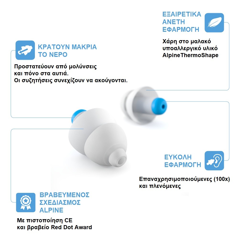 Ωτοασπίδες Alpine Swimsafe | www.lightgear.gr