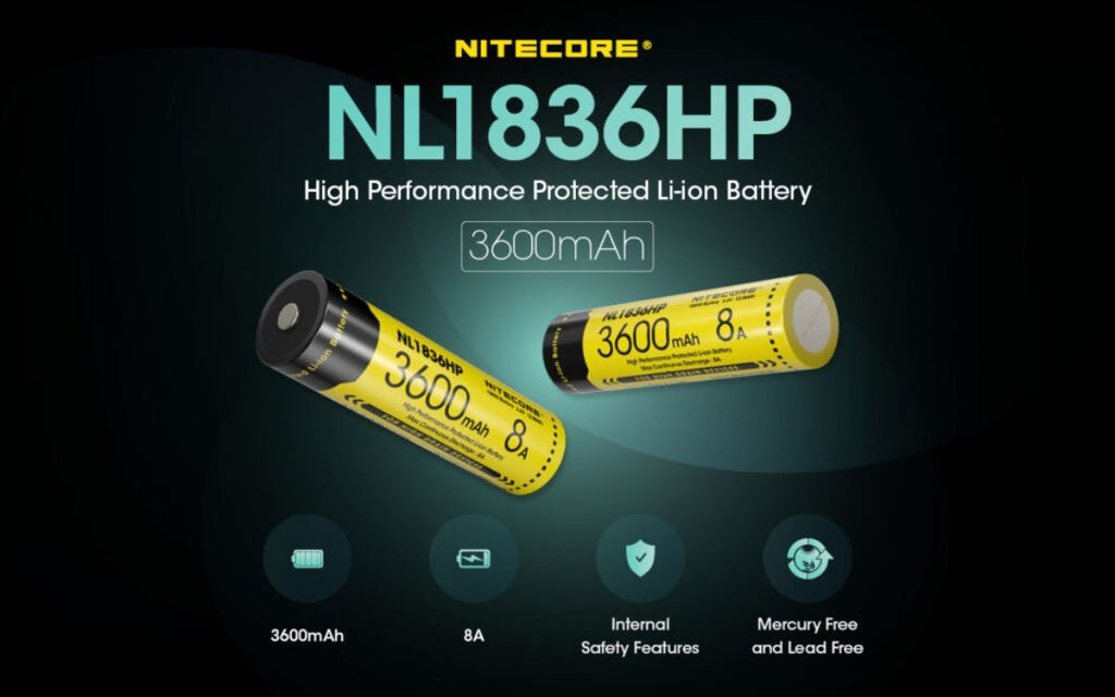 Επαναφορτιζόμενη Μπαταρία Nitecore NL1836HP 3600mAh 3,6V | www.lightgear.gr