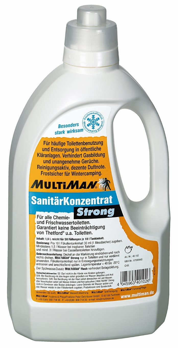 Καθαριστικό Χημικής Τουαλέτας Multiman Toilet Concentrate Strong 1,5lt | www.lightgear.gr