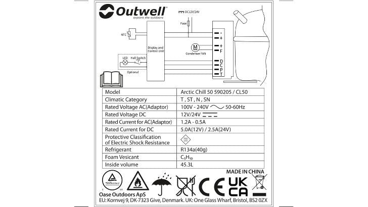 Ηλεκτρικό Ψυγείο Compressor Outwell Arctic Chill 50lt - 2024 | www.lightgear.gr