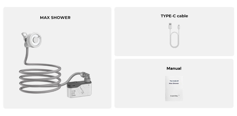 Επαναφορτιζόμενη Ντουζιέρα Flextail Max Shower | www.lightgear.gr