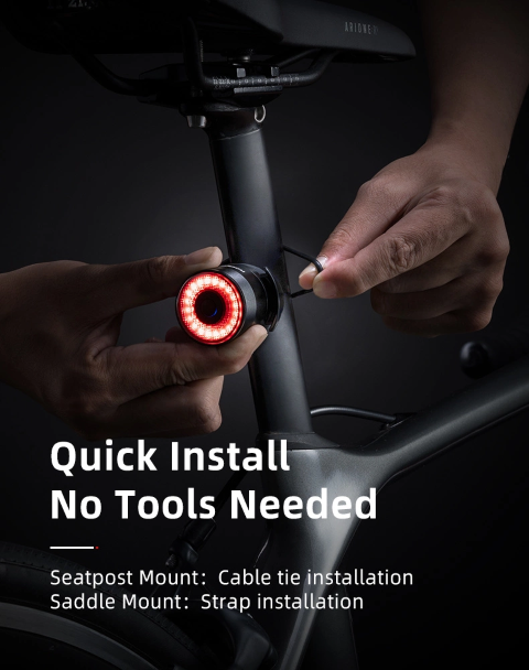 Φως Ποδηλάτου Πίσω Rockbros Q3 Intelligent Stop System | www.lightgear.gr