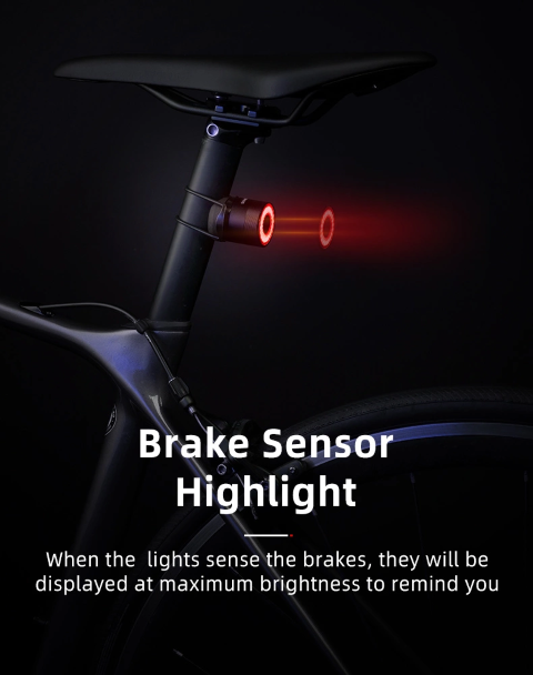 Φως Ποδηλάτου Πίσω Rockbros Q3 Intelligent Stop System | www.lightgear.gr