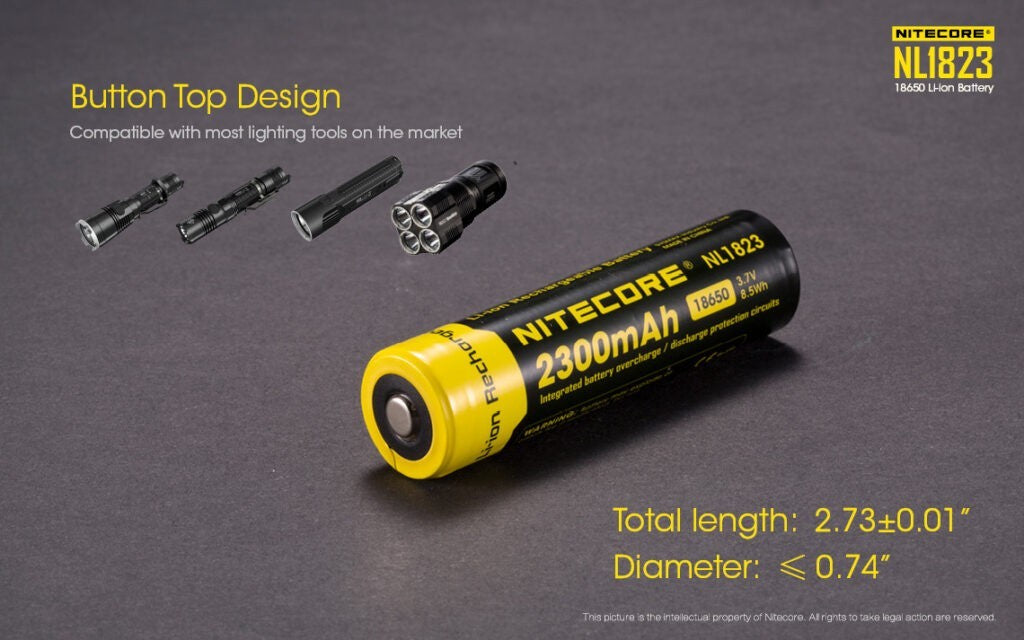 Επαναφορτιζόμενη Μπαταρία Nitecore NL1823 2300mAh 3,7V | www.lightgear.gr