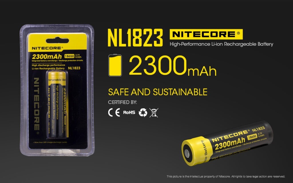 Επαναφορτιζόμενη Μπαταρία Nitecore NL1823 2300mAh 3,7V | www.lightgear.gr