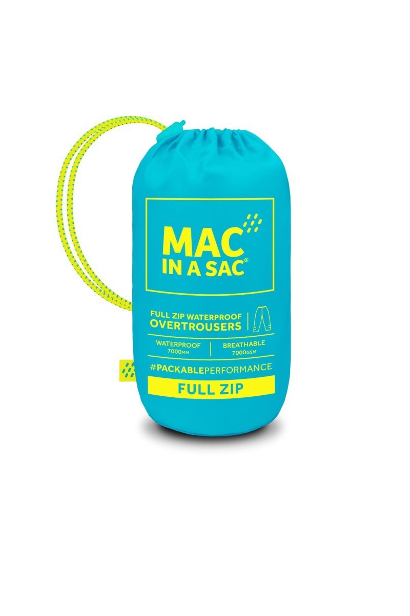 Αδιάβροχο Παντελόνι Mac In A Sac Origin Full Zip Overtrousers Neon Blue | www.lightgear.gr