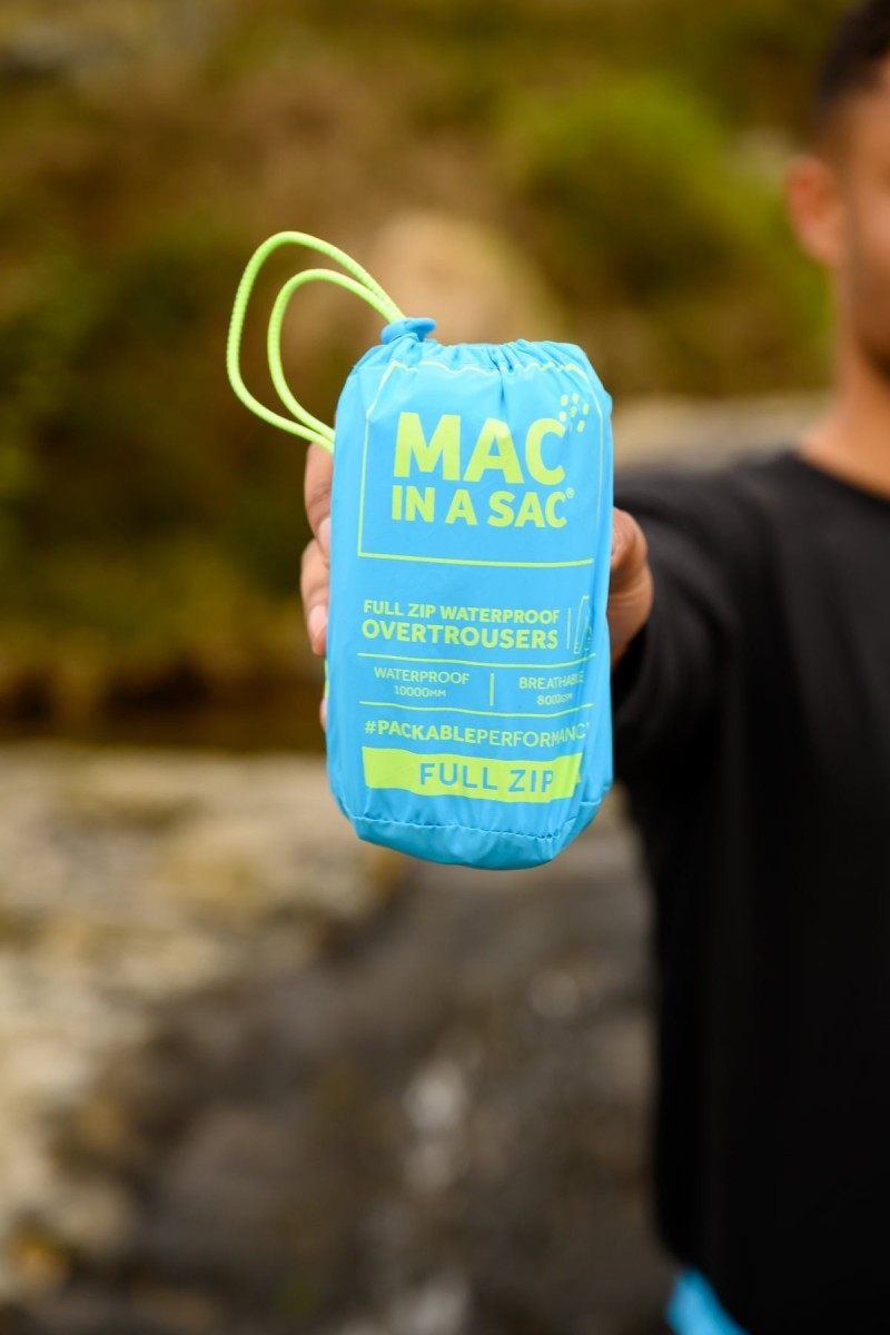 Αδιάβροχο Παντελόνι Mac In A Sac Origin Full Zip Overtrousers Neon Blue | www.lightgear.gr