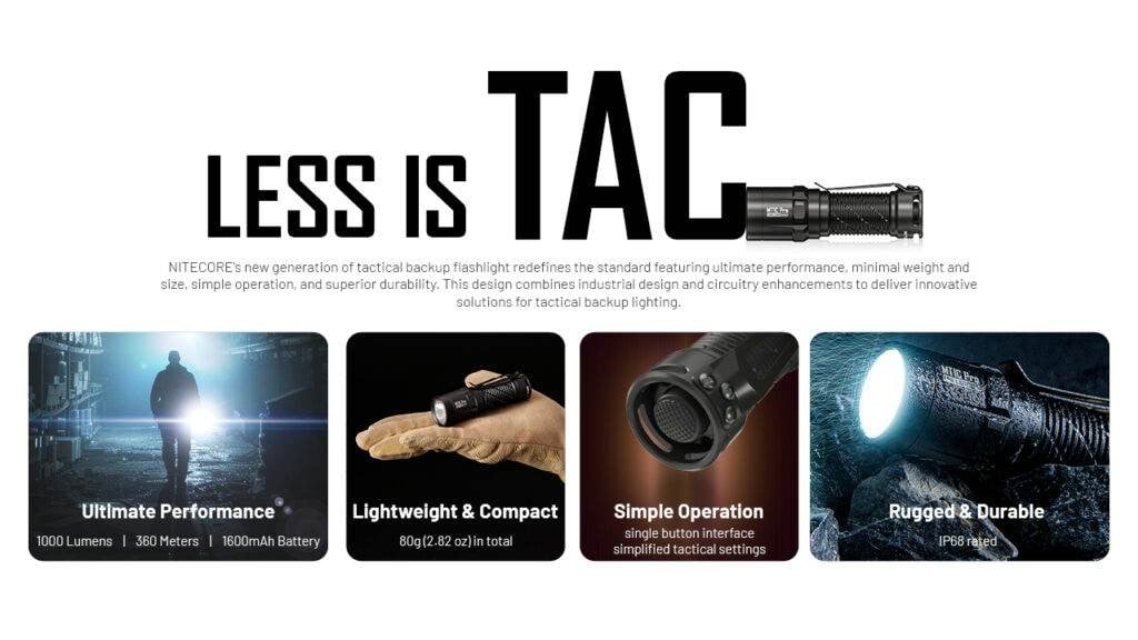 Επαναφορτιζόμενος Φακός Nitecore Multitask MT1C Pro | www.lightgear.gr