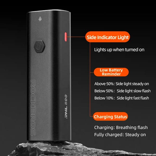 Φως Ποδηλάτου Εμπρός Rockbros 800 lm USB | www.lightgear.gr