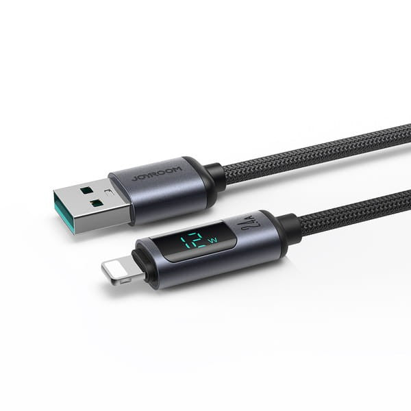 Καλώδιο Joyroom Prism Series A16 Lightning - USB-A  2.4A 1.2m με οθόνη LED | www.lightgear.gr