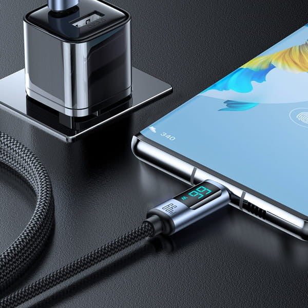 Καλώδιο Joyroom Prism Series A16 USB-C - USB-A 66W 1.2m με οθόνη LED | www.lightgear.gr