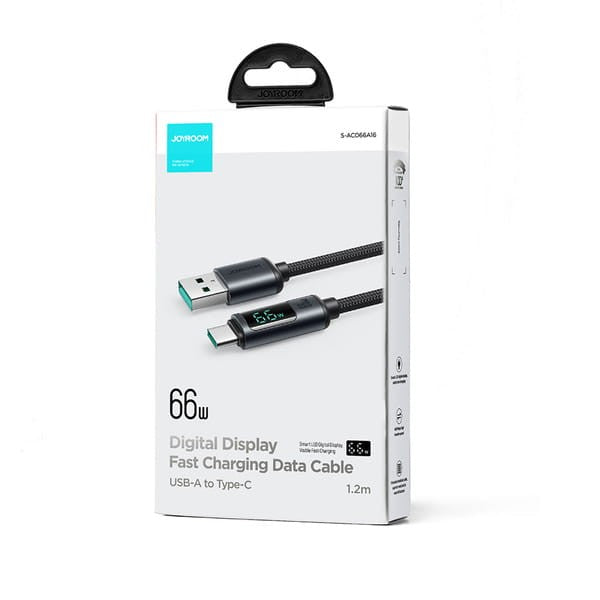 Καλώδιο Joyroom Prism Series A16 USB-C - USB-A 66W 1.2m με οθόνη LED | www.lightgear.gr