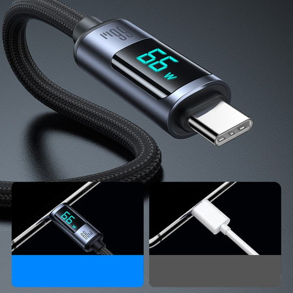 Καλώδιο Joyroom Prism Series A16 USB-C - USB-A 66W 1.2m με οθόνη LED | www.lightgear.gr
