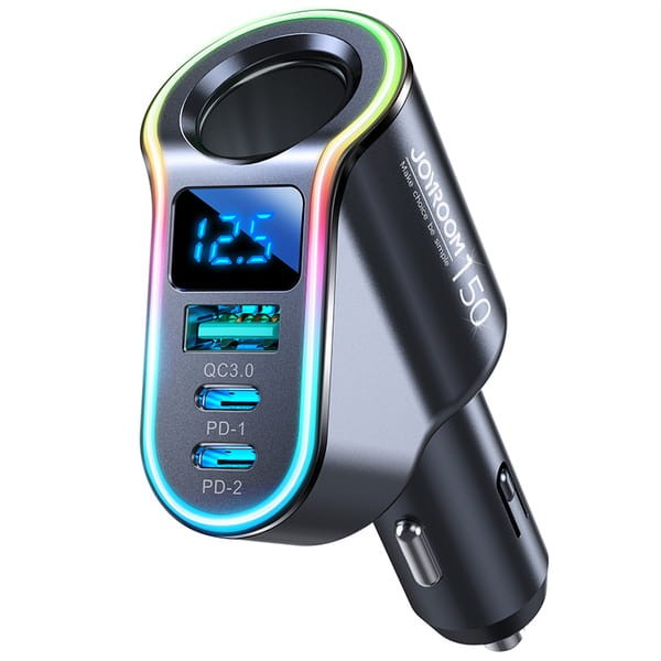 Φορτιστής Αυτοκινήτου Joyroom 4in1 USB-A QC3.0 / 2xUSB-C PD 150W (JR-CL21) | www.lightgear.gr