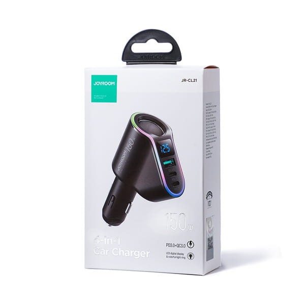 Φορτιστής Αυτοκινήτου Joyroom 4in1 USB-A QC3.0 / 2xUSB-C PD 150W (JR-CL21) | www.lightgear.gr