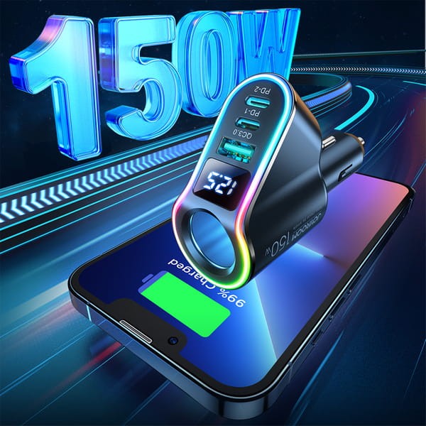 Φορτιστής Αυτοκινήτου Joyroom 4in1 USB-A QC3.0 / 2xUSB-C PD 150W (JR-CL21) | www.lightgear.gr