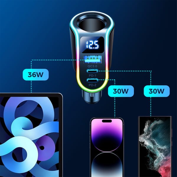 Φορτιστής Αυτοκινήτου Joyroom 4in1 USB-A QC3.0 / 2xUSB-C PD 150W (JR-CL21) | www.lightgear.gr