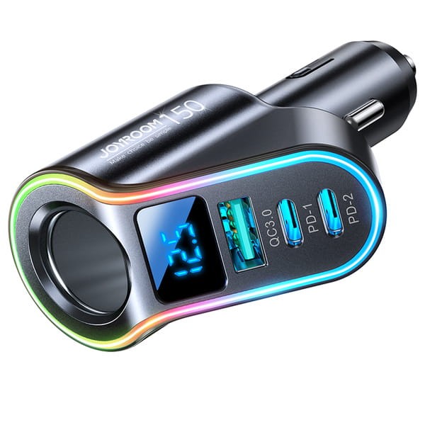 Φορτιστής Αυτοκινήτου Joyroom 4in1 USB-A QC3.0 / 2xUSB-C PD 150W (JR-CL21) | www.lightgear.gr
