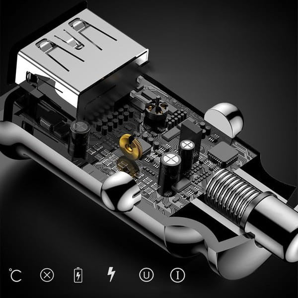 Φορτιστής Αυτοκινήτου Baseus Grain Mini Charger 2x USB-A 3.1A (CCALL-ML01) | www.lightgear.gr