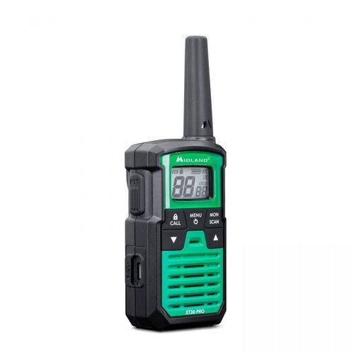Ασύρματος Πομποδέκτης Midland XT30 PRO PMR με Μονόχρωμη Οθόνη Σετ 2τμχ Πράσινο | www.lightgear.gr