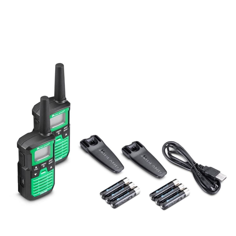 Ασύρματος Πομποδέκτης Midland XT30 PRO PMR με Μονόχρωμη Οθόνη Σετ 2τμχ Πράσινο | www.lightgear.gr