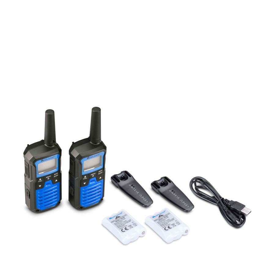 Ασύρματος Πομποδέκτης Midland XT50 PRO PMR με Μονόχρωμη Οθόνη Σετ 2τμχ Μπλε | www.lightgear.gr