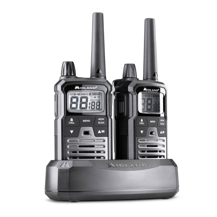 Ασύρματος Πομποδέκτης Midland XT70 PRO PMR με Μονόχρωμη Οθόνη Σετ 2τμχ Γκρι | www.lightgear.gr
