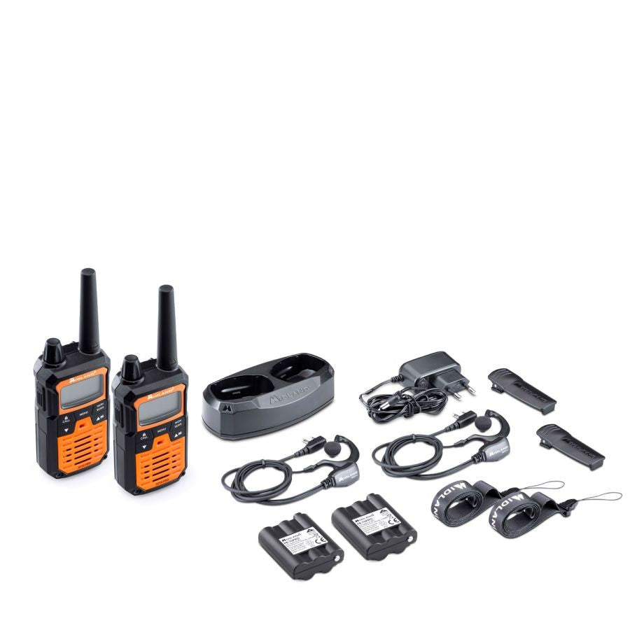 Ασύρματος Πομποδέκτης Midland XT70 PRO Hobby & Work PMR με Μονόχρωμη Οθόνη Σετ 2τμχ Πορτοκαλί | www.lightgear.gr