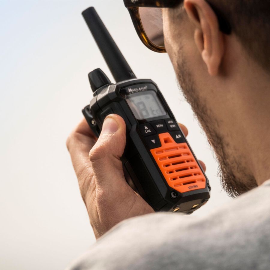 Ασύρματος Πομποδέκτης Midland XT70 PRO Hobby & Work PMR με Μονόχρωμη Οθόνη Σετ 2τμχ Πορτοκαλί | www.lightgear.gr
