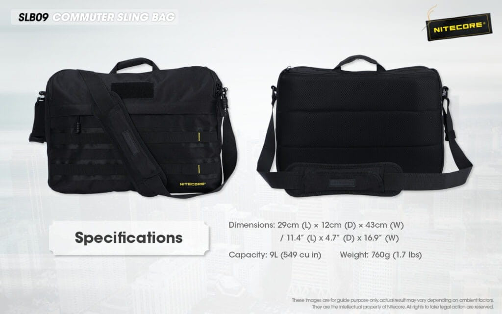 Τσαντάκι Nitecore EDC SLB09 High Strength 500D Polyester Fabric 9lt | www.lightgear.gr