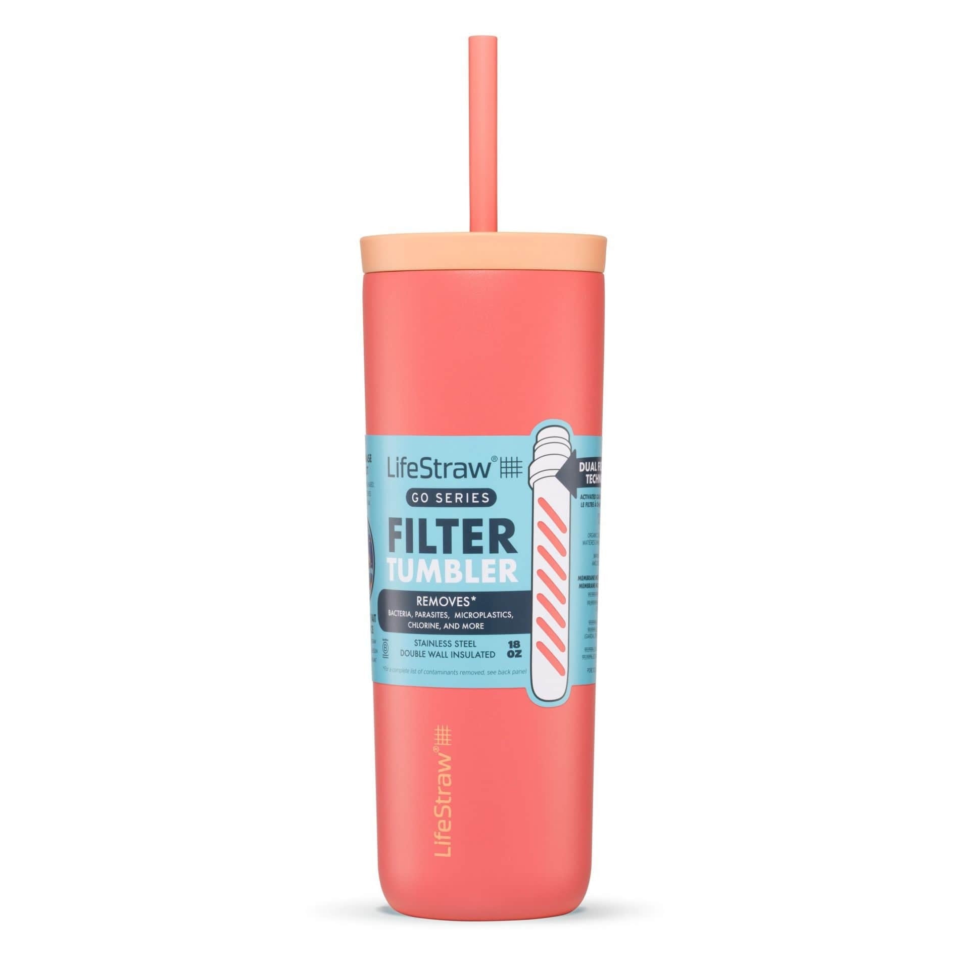 Ανοξείδωτο Παγούρι με Φίλτρο Νερού Lifestraw Tumbler Go Steel 530ml Apricot | www.lightgear.gr