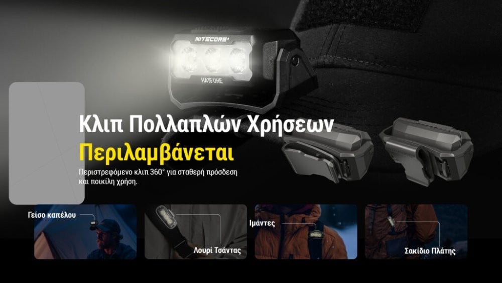 Φακός Κεφαλής LED Nitecore HA15 UHE 400 Lumens | www.lightgear.gr