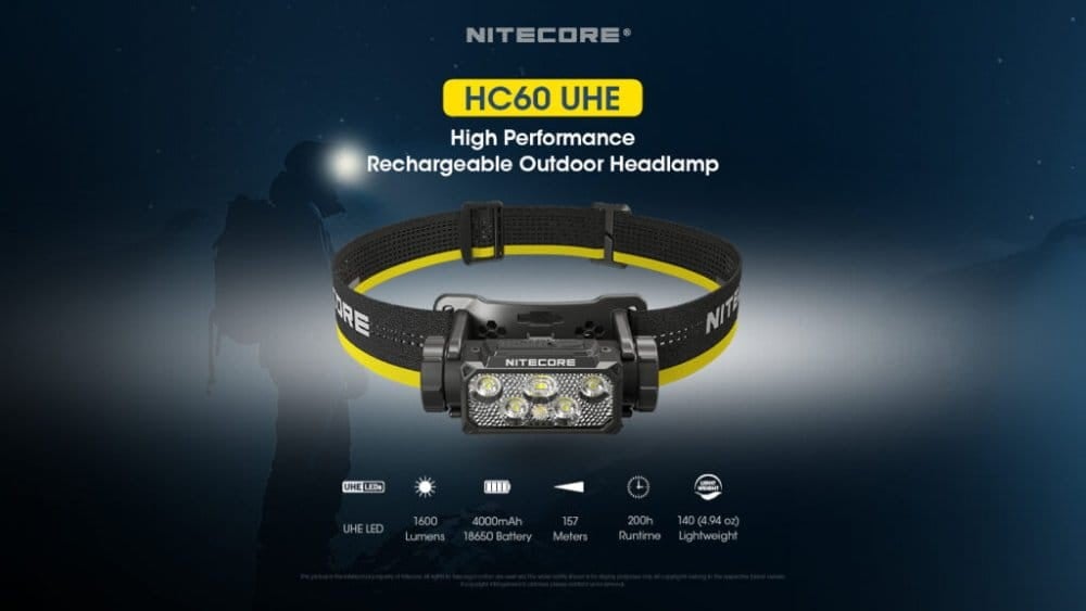 Φακός Κεφαλής LED Nitecore HC60 UHE | www.lightgear.gr