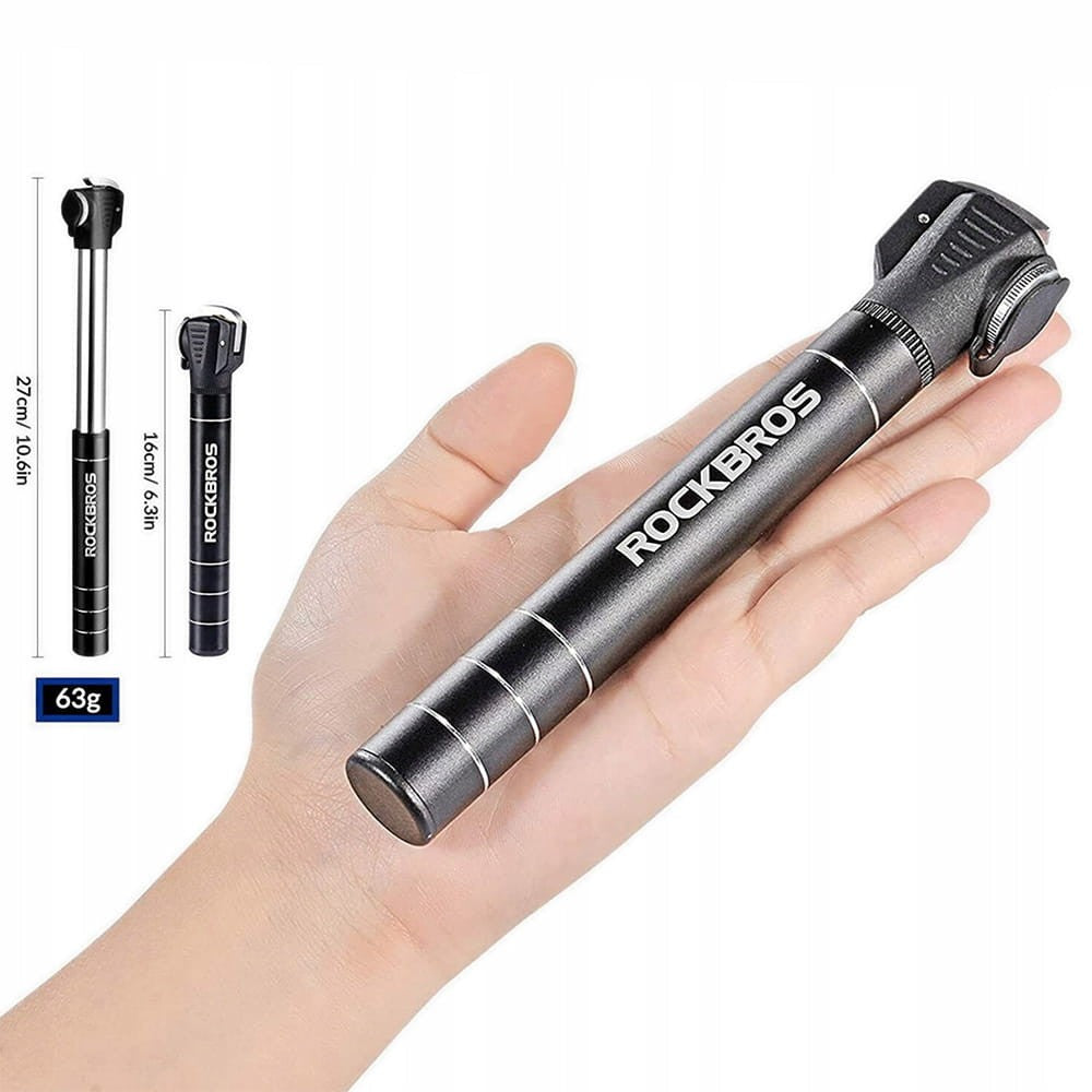 Τρόμπα Ποδηλάτου Χειρός Rockbros JG-1040B 100psi-7bar 2x3x17cm | www.lightgear.gr