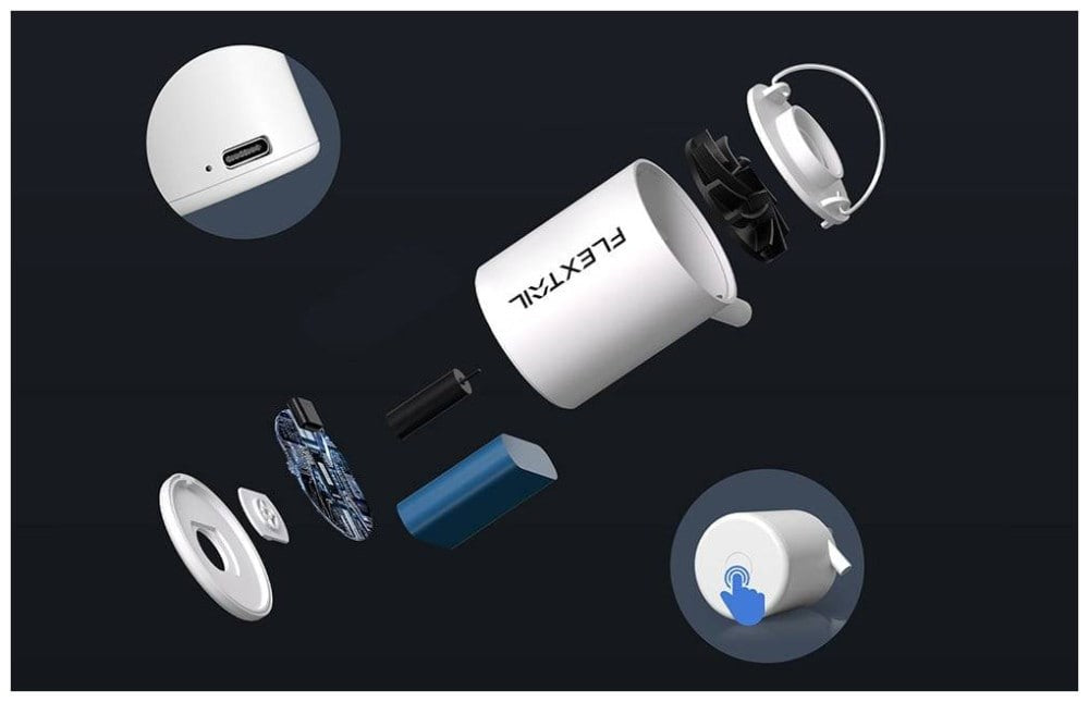 Επαναφορτιζόμενη Τρόμπα Flextail Tiny Pump White | www.lightgear.gr